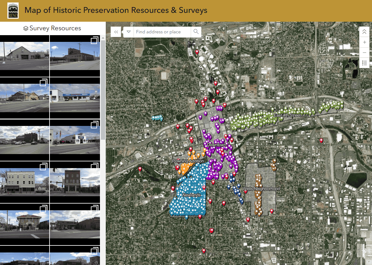 Map of Historic Preservation Resources and Surveys